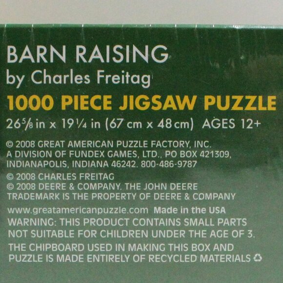 New John Deere Barn Raising 1000 Piece Jigsaw Puzzle in Sealed Box - Picture 3 of 6